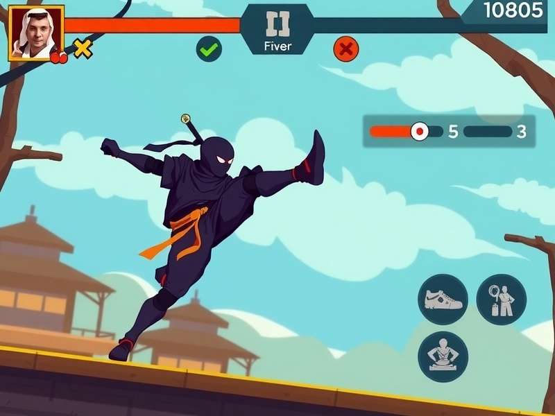 Ultimate Ninja Kicker gameplay screenshot showing combat mechanics